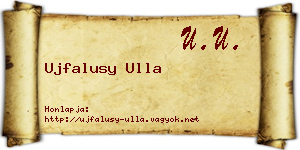 Ujfalusy Ulla névjegykártya